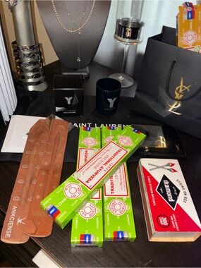 ~Three Traditional Ayurveda Incense & Two Wooden Incense Holders Unused Bundle~